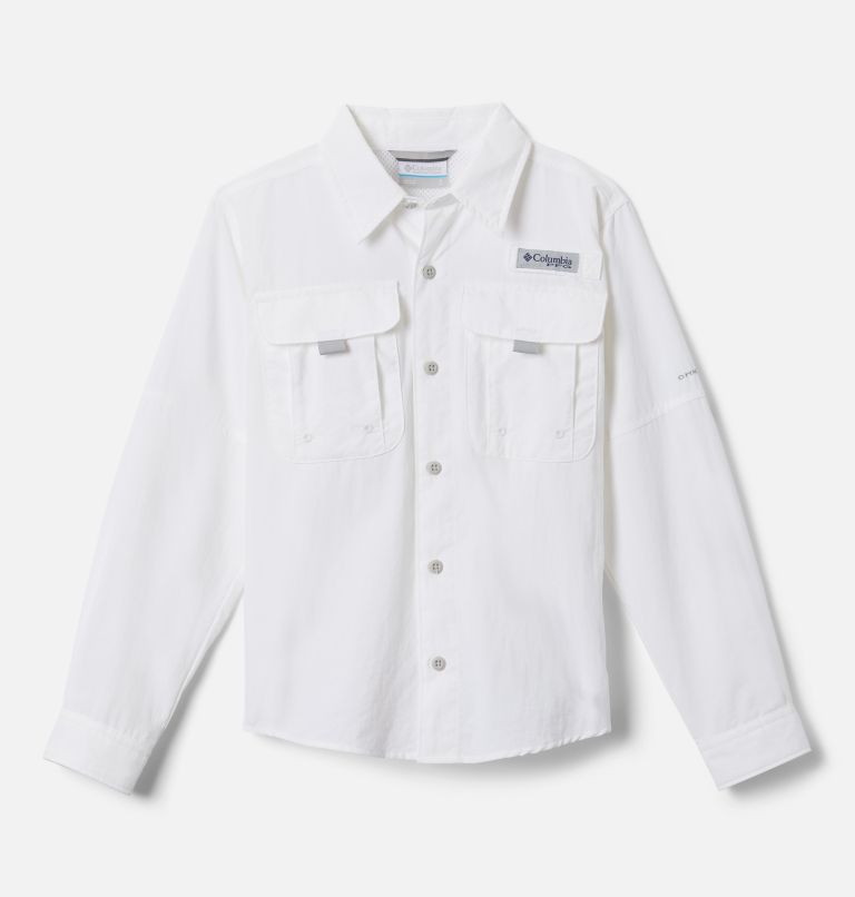 Boys’ PFG Bahama Long Sleeve Shirt, Color: White, image 1