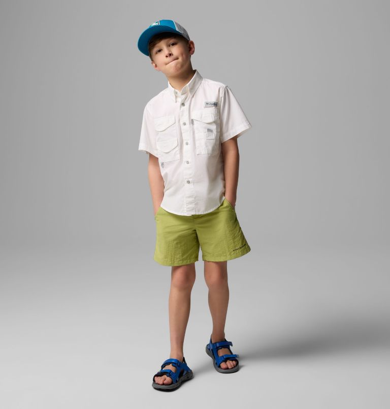 Boys’ PFG Bonehead Short Sleeve Shirt, Color: White, image 3