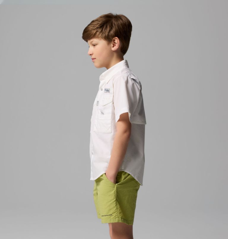 Boys’ PFG Bonehead Short Sleeve Shirt, Color: White, image 4