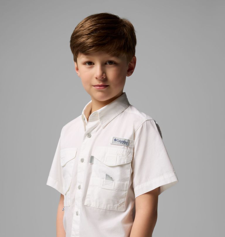 Boys’ PFG Bonehead Short Sleeve Shirt, Color: White, image 8