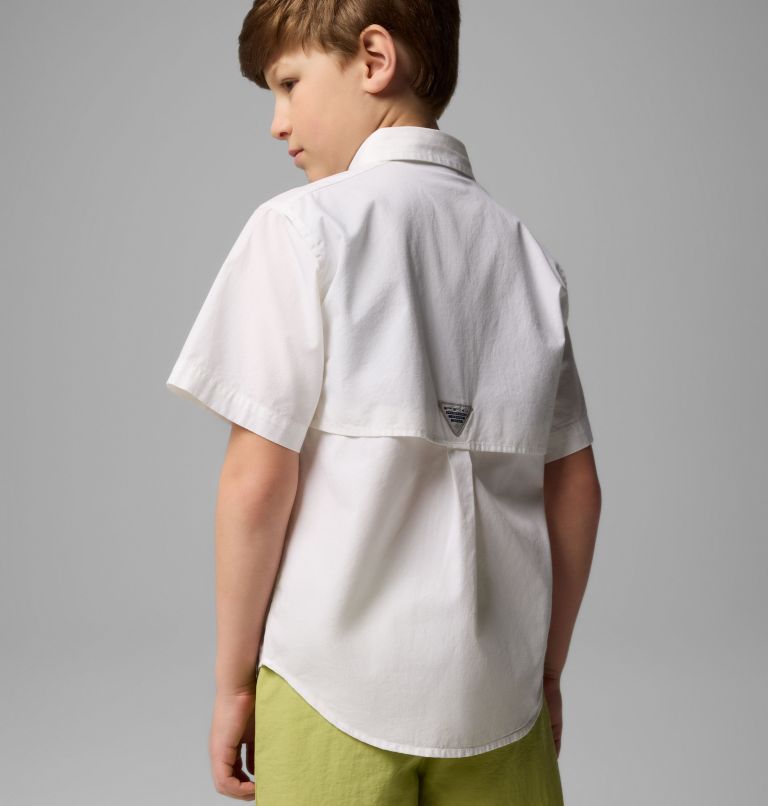 Boys’ PFG Bonehead Short Sleeve Shirt, Color: White, image 2