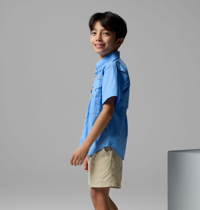 Boys’ PFG Bonehead Short Sleeve Shirt, Color: White Cap, image 3