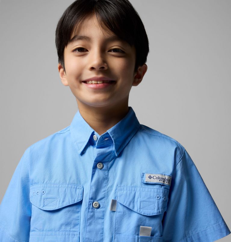 Boys’ PFG Bonehead Short Sleeve Shirt, Color: White Cap, image 4