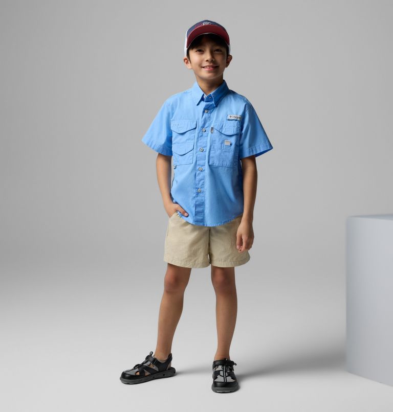 Boys’ PFG Bonehead Short Sleeve Shirt, Color: White Cap, image 7