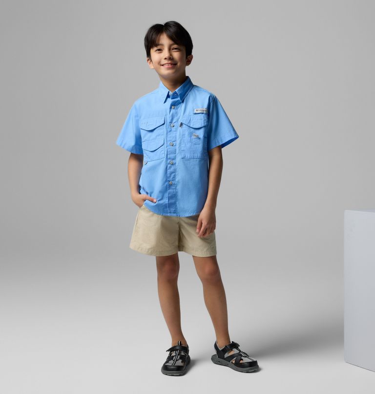Boys’ PFG Bonehead Short Sleeve Shirt, Color: White Cap, image 1