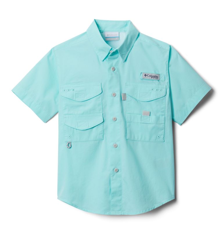 Thumbnail: Boys’ PFG Bonehead Short Sleeve Shirt, Color: Gulf Stream, image 1