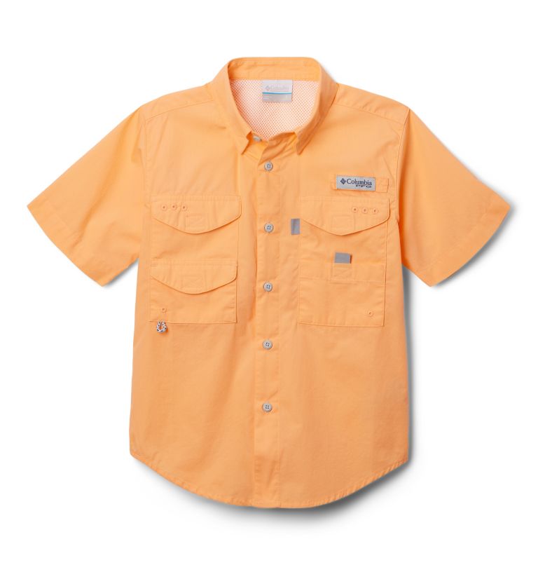 Columbia PFG Shirt Men's Size Large Orange Short Sleeve Fishing Logo Outdoor