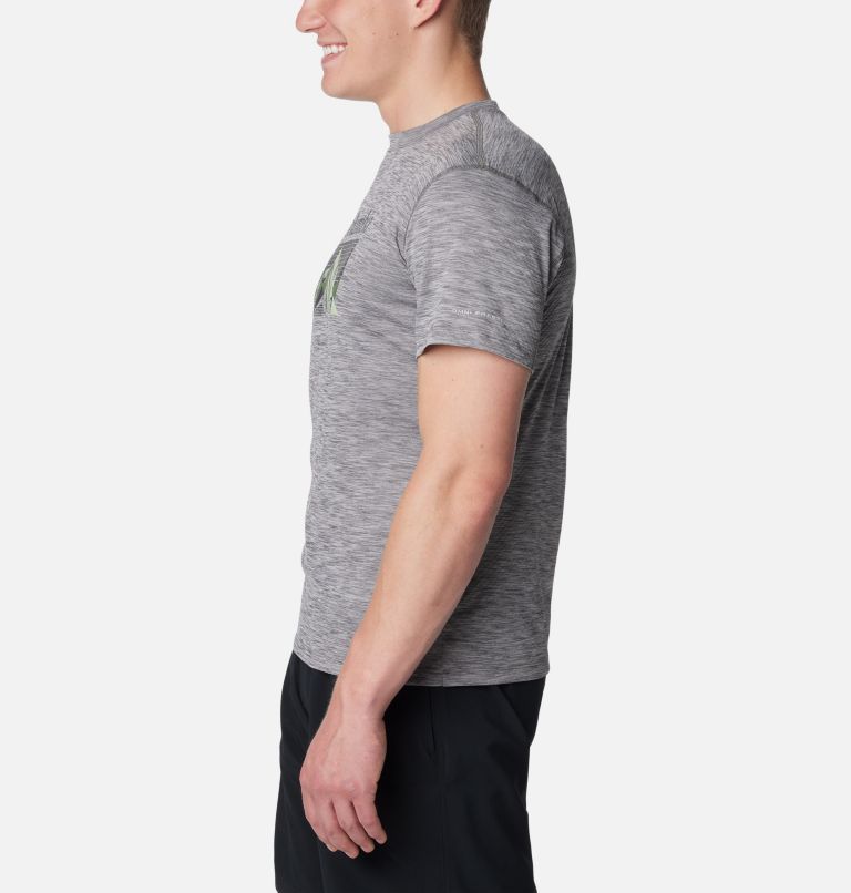 Zero Rules technisches T-Shirt für Männer, Color: City Grey Heather, Fractal Peaks, image 3