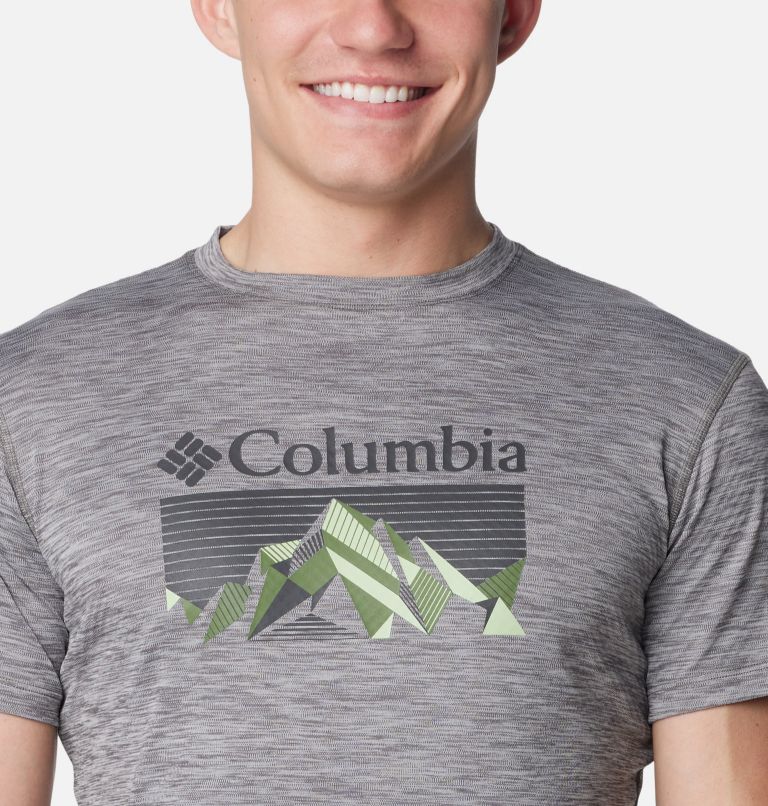 Thumbnail: Camiseta técnica Zero Rules para hombre, Color: City Grey Heather, Fractal Peaks, image 4