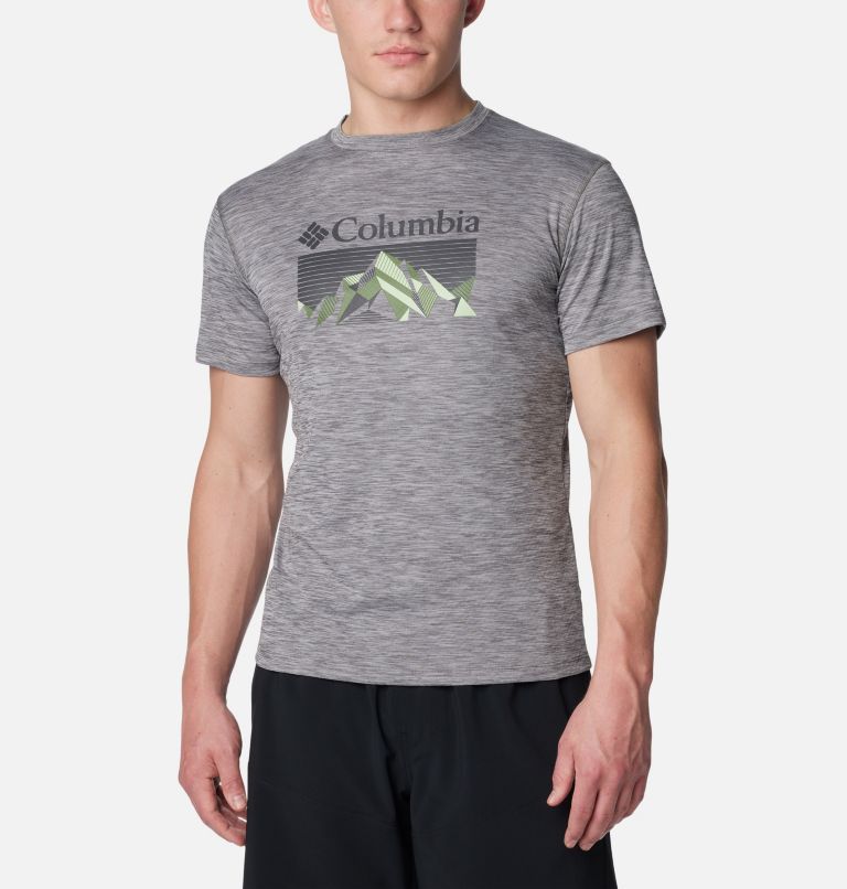 Zero Rules Technical Shirt, Color: City Grey Heather, Fractal Peaks, image 1