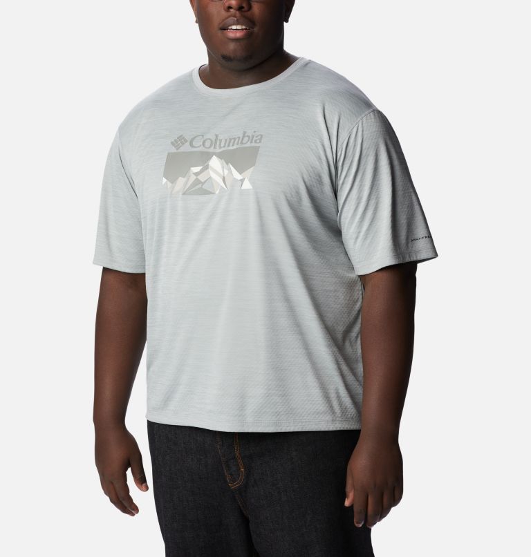 Zero Rules Technical Shirt - Extended Size, Color: Columbia Grey Hthr, Fractal Peaks Grx, image 1