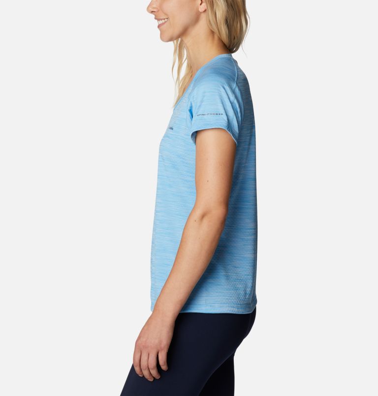 Women's Zero Rules Technical T-Shirt, Color: Vista Blue Heather, image 3