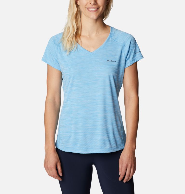 Thumbnail: T-shirt tecnica Zero Rules da donna, Color: Vista Blue Heather, image 1