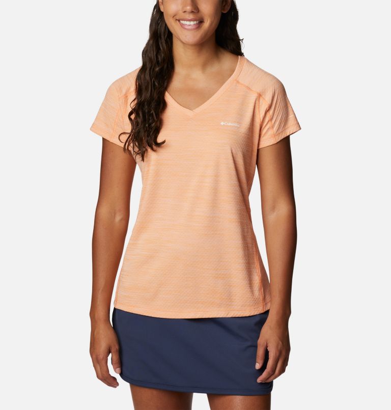 Women's Zero Rules Technical T-Shirt, Color: Peach Heather, image 1