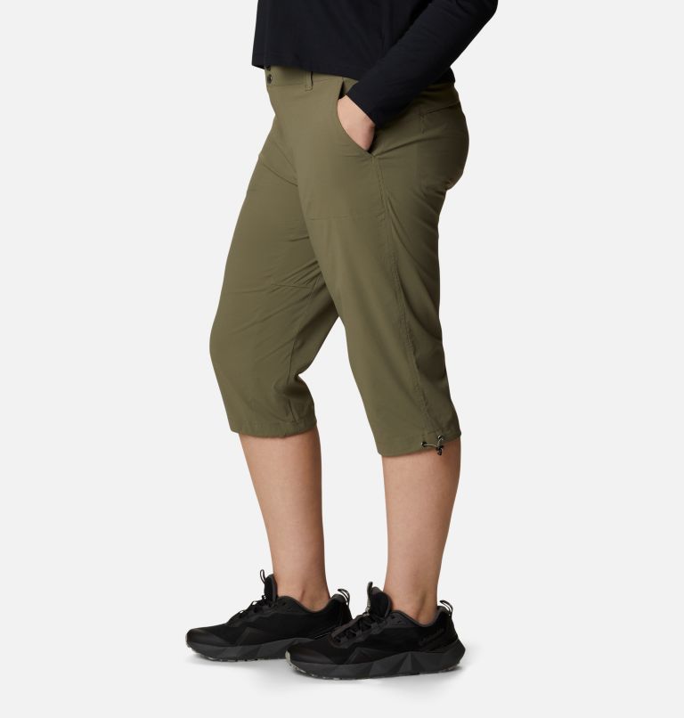 Thumbnail: Women's Saturday Trail II Knee Pants - Plus Size, Color: Stone Green, image 3