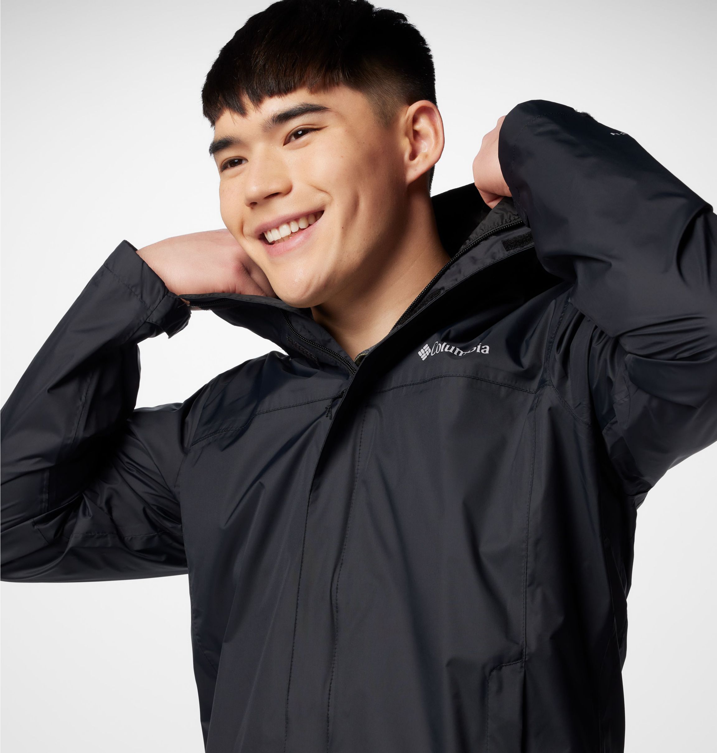 Columbia mens rain jacket best sale with hood