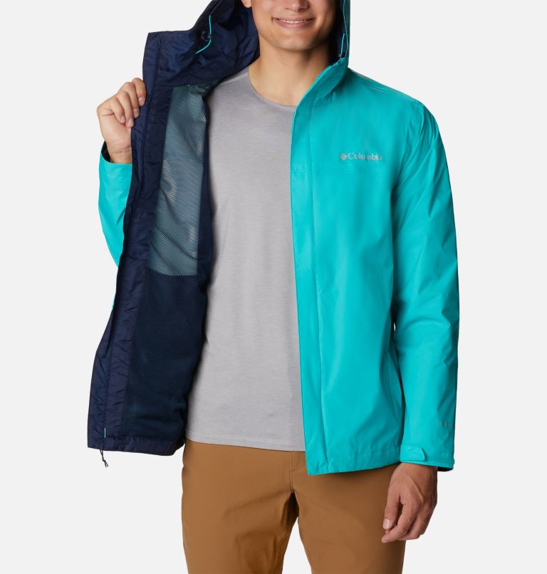 Thumbnail: Men's Watertight II Rain Jacket, Color: Bright Aqua, image 5