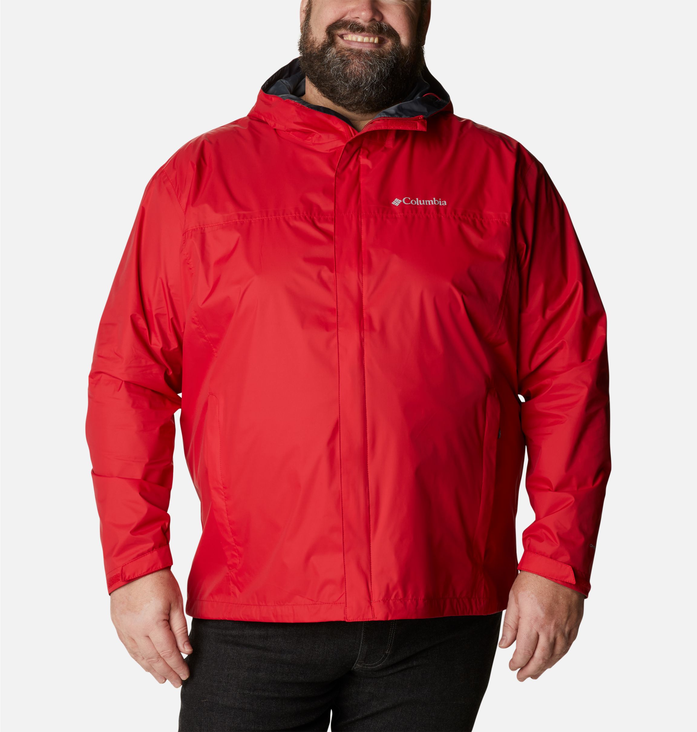 Red columbia rain store jacket