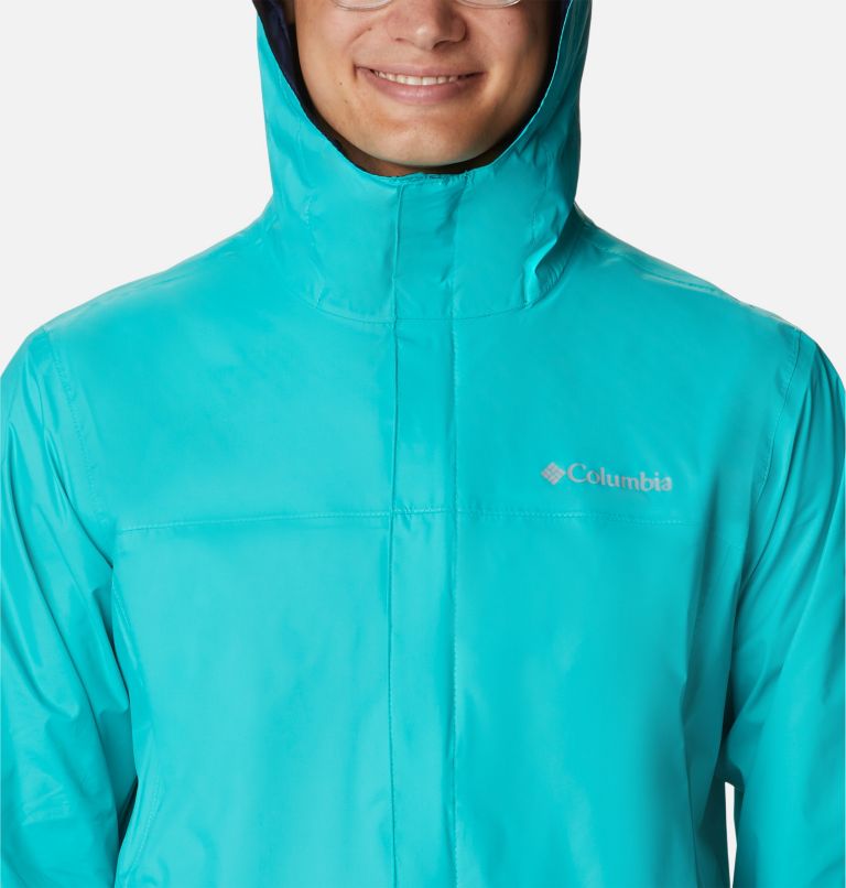 Men's Watertight II Rain Jacket - Tall, Color: Bright Aqua, image 4