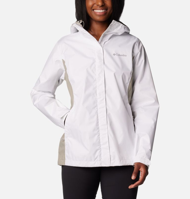 Thumbnail: Women’s Arcadia II Rain Jacket, Color: White, Flint Grey, image 1