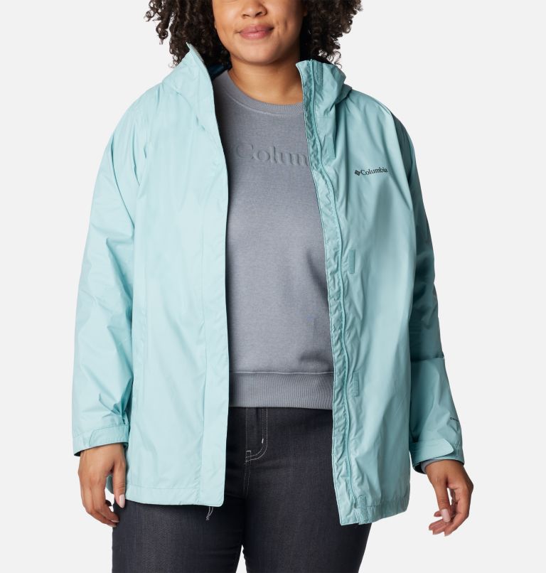 Thumbnail: Women’s Arcadia II Rain Jacket - Plus Size, Color: Aqua Haze, image 8