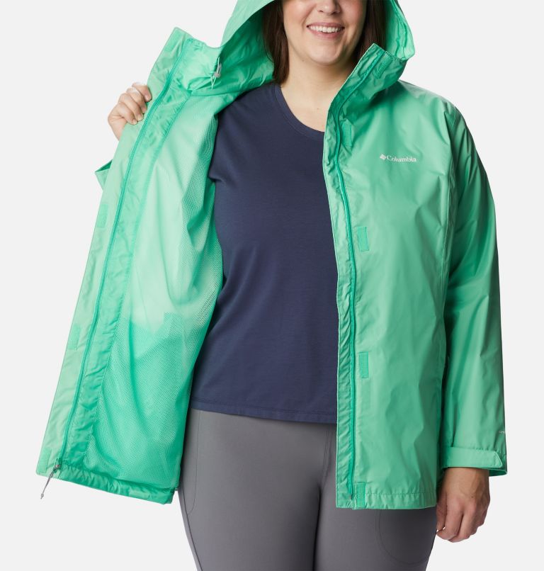 Women’s Arcadia II Rain Jacket - Plus Size, Color: Light Jade, image 5