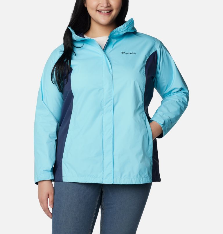 Plus size columbia rain store to fame hooded rain jacket