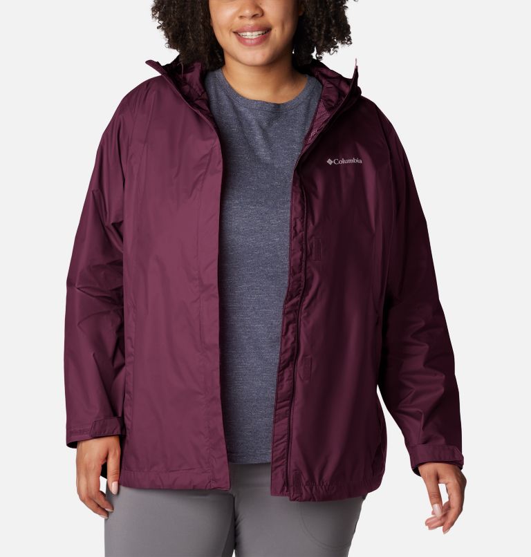 Thumbnail: Women’s Arcadia II Rain Jacket - Plus Size, Color: Marionberry, image 8