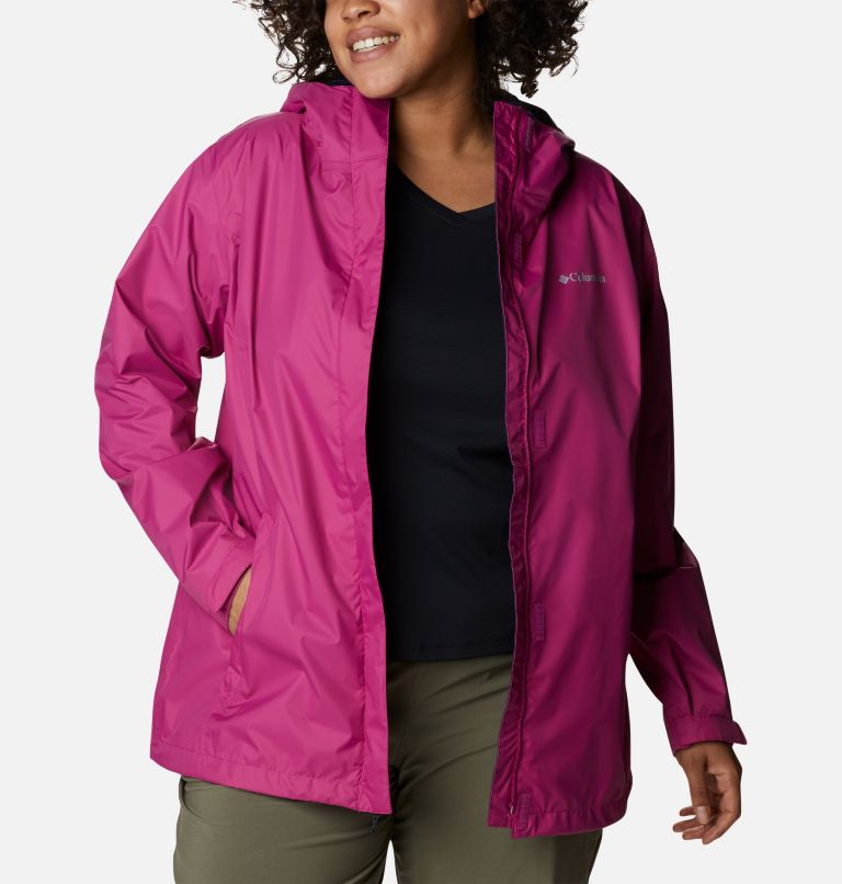 Thumbnail: Women’s Arcadia II Rain Jacket - Plus Size, Color: Wild Fuchsia, image 4