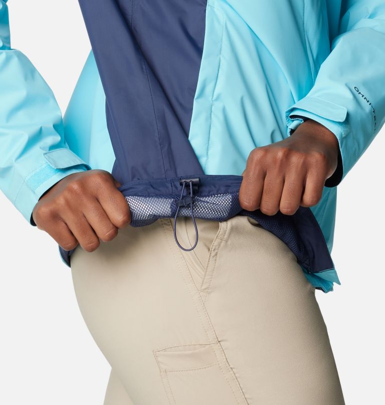 Women’s Arcadia II Rain Jacket, Color: Aquamarine, Nocturnal, image 6
