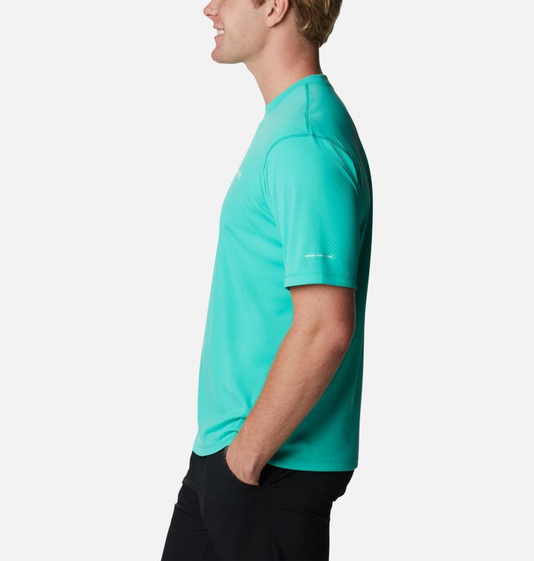 Men’s PFG Zero Rules Short Sleeve Shirt, Color: Electric Turquoise, image 3