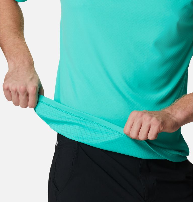 Men’s PFG Zero Rules Short Sleeve Shirt, Color: Electric Turquoise, image 6