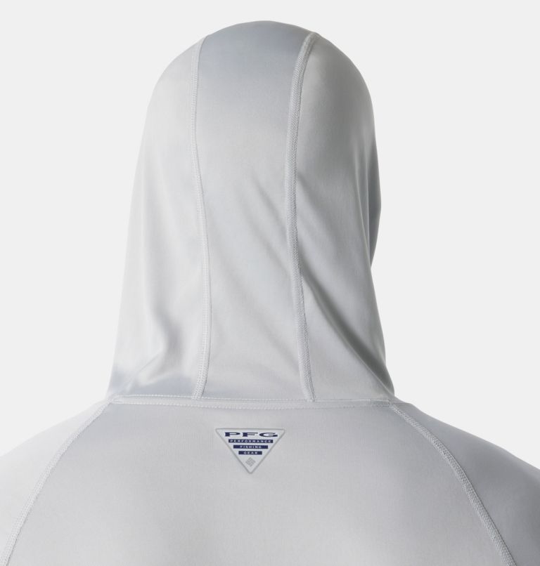 Men’s PFG Terminal Tackle Hoodie, Color: Cool Grey, Vivid Blue Logo, image 5