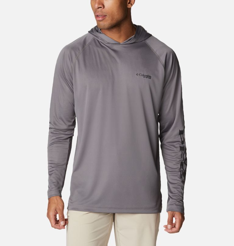 Columbia Men's PFG Terminal Tackle Long Sleeve Shirt, XS, Black/Cool Grey Logo