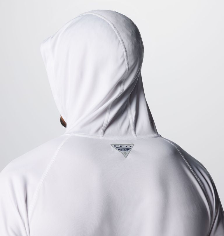 Men's PFG Terminal Tackle Hoodie, Color: White, Nightshade Logo, image 6