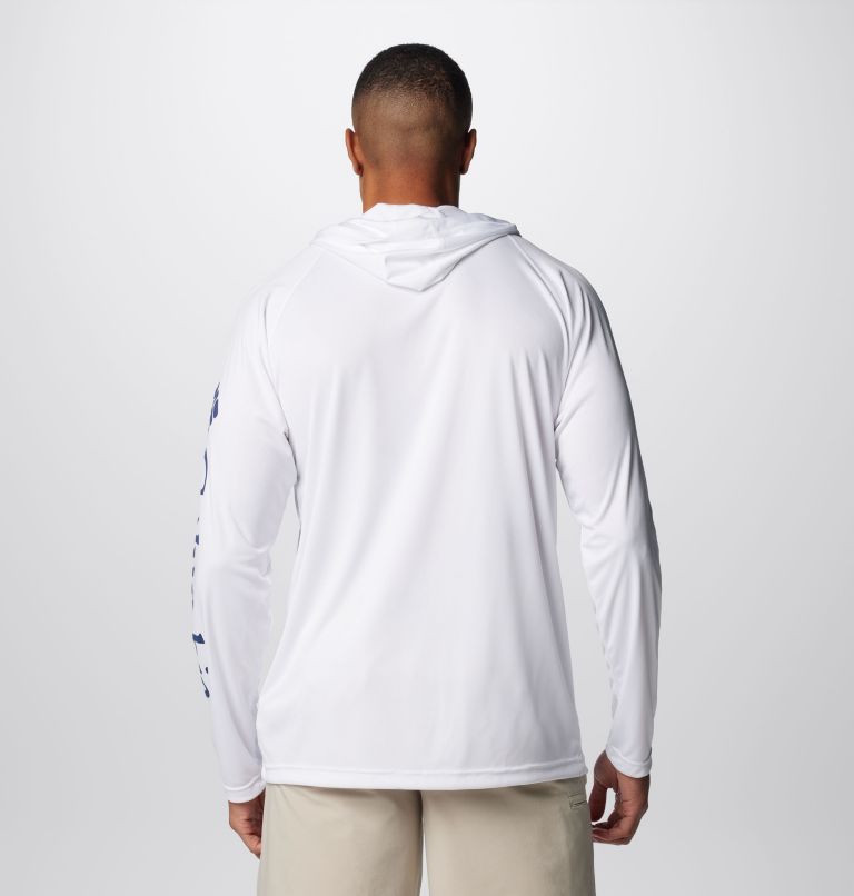 Men's PFG Terminal Tackle Hoodie, Color: White, Nightshade Logo, image 2