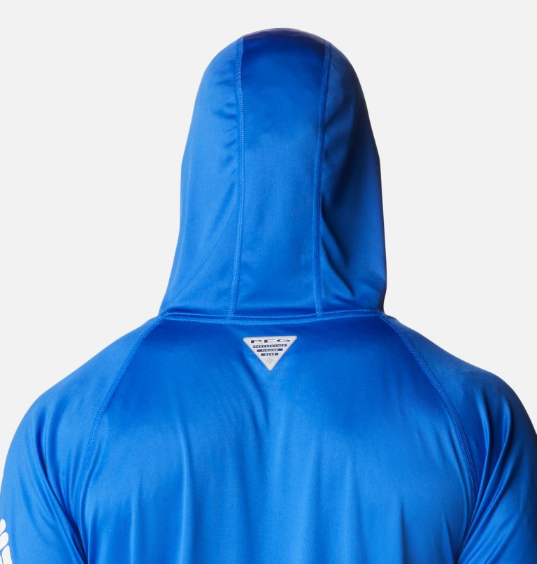 Chandail à capuchon Terminal Tackle homme, Color: Blue Macaw, White Logo, image 5