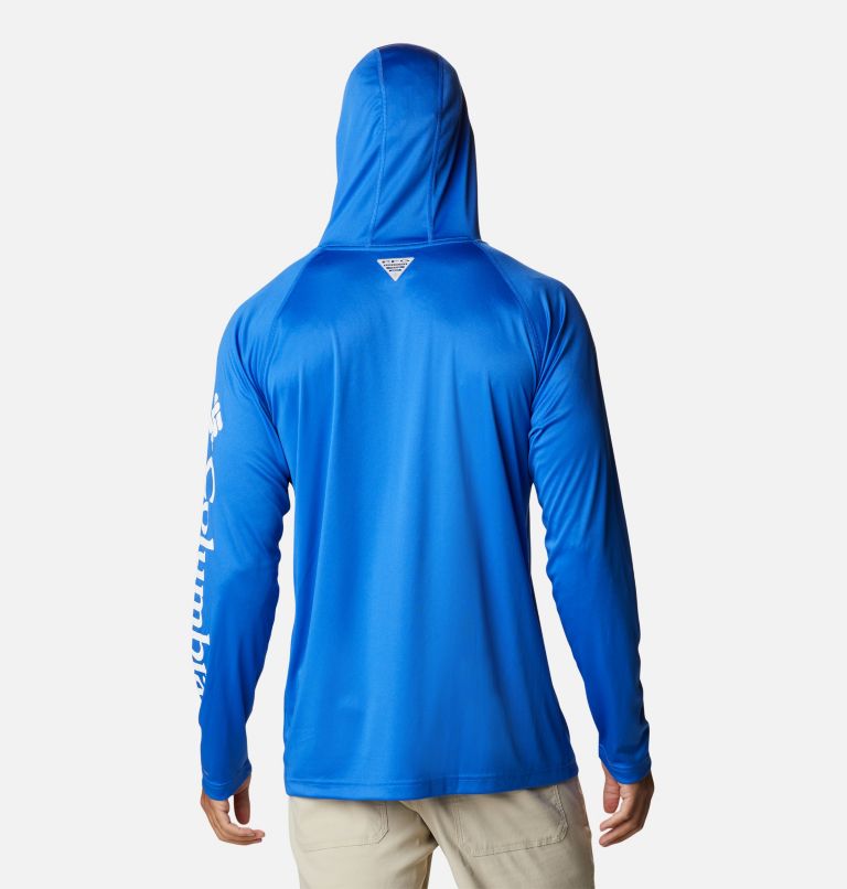 Chandail à capuchon Terminal Tackle homme, Color: Blue Macaw, White Logo, image 2
