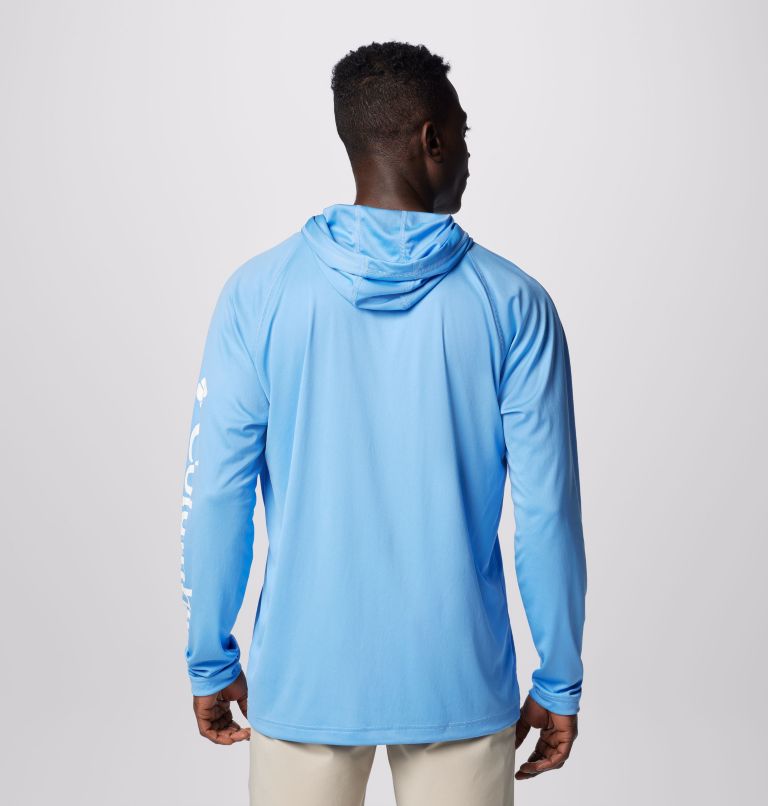 Men's PFG Terminal Tackle Hoodie, Color: White Cap, White Logo, image 2