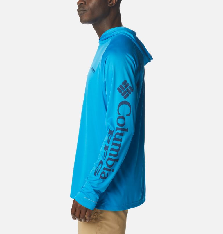 Men's PFG Terminal Tackle Hoodie - Big, Color: Compass Blue, Carbon Logo, image 3