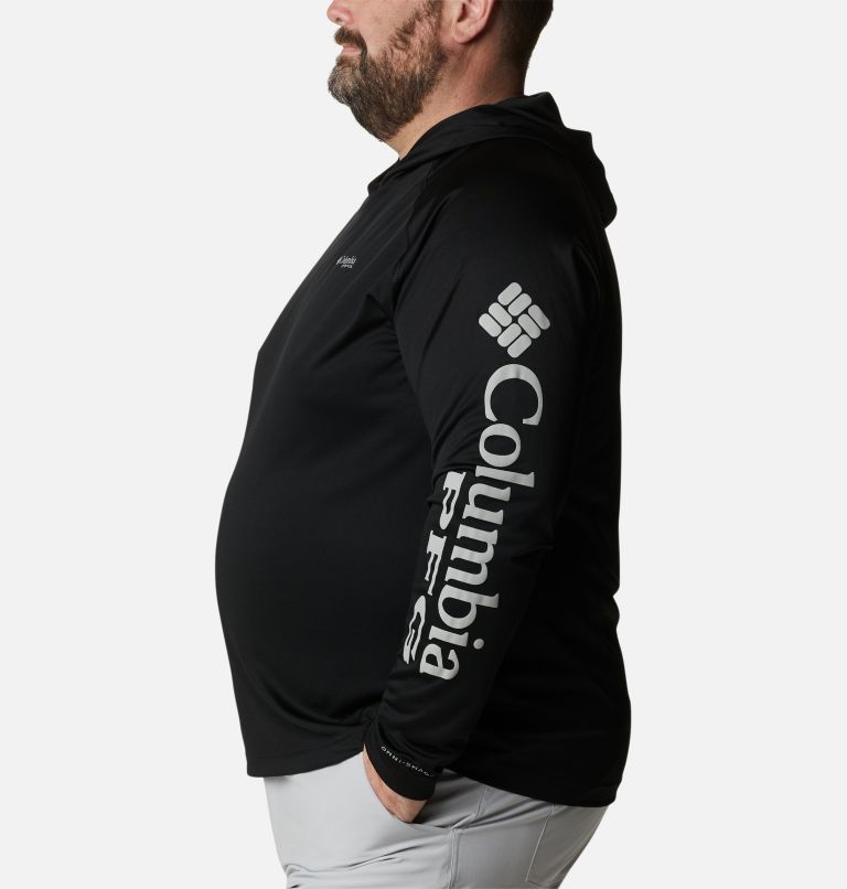 Men's PFG Terminal Tackle Hoodie - Big, Color: Black, Cool Grey Logo, image 3