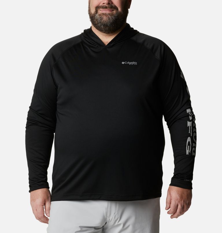 Men's PFG Terminal Tackle Hoodie - Big, Color: Black, Cool Grey Logo, image 1
