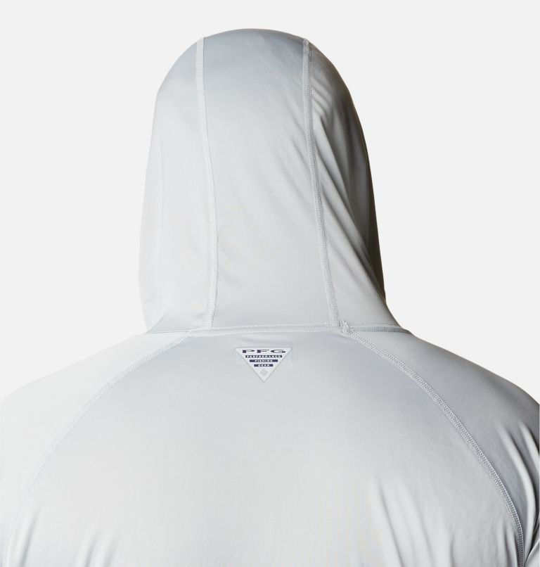 Men's PFG Terminal Tackle Hoodie - Big, Color: Cool Grey, Vivid Blue Logo, image 5