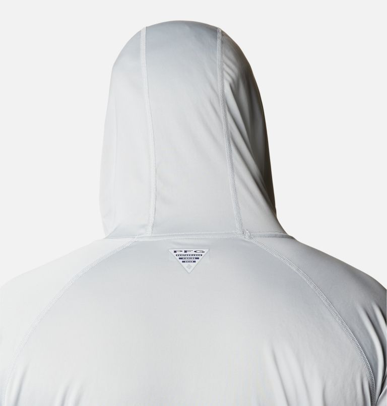 Men’s PFG Terminal Tackle Hoodie - Big, Color: Cool Grey, Vivid Blue Logo, image 5