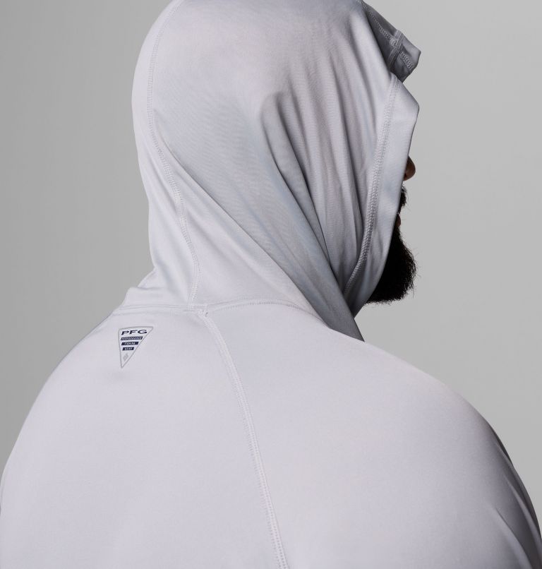 Men's PFG Terminal Tackle Hoodie - Big, Color: Cool Grey, Vivid Blue Logo, image 6