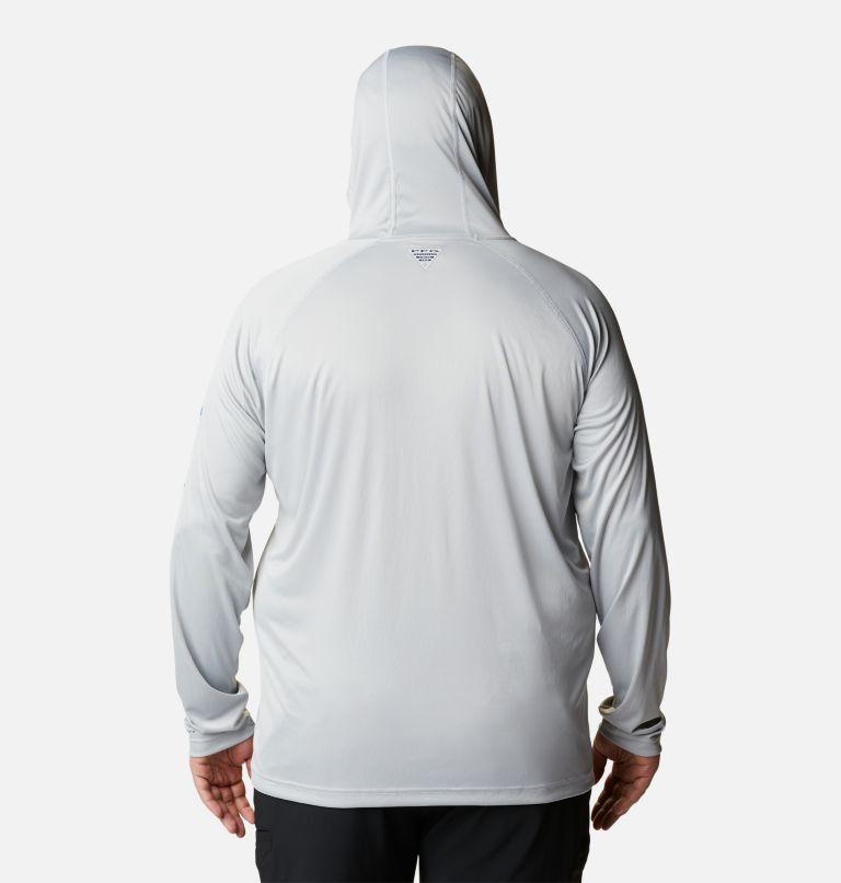 Men's PFG Terminal Tackle Hoodie - Big, Color: Cool Grey, Vivid Blue Logo, image 2