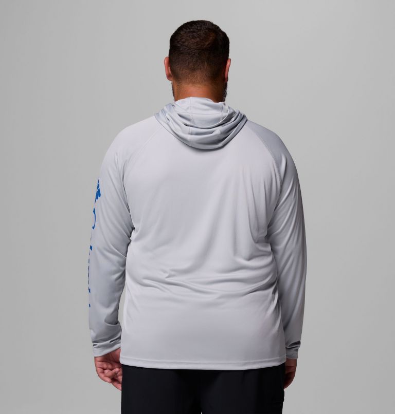 Men's PFG Terminal Tackle Hoodie - Big, Color: Cool Grey, Vivid Blue Logo, image 3