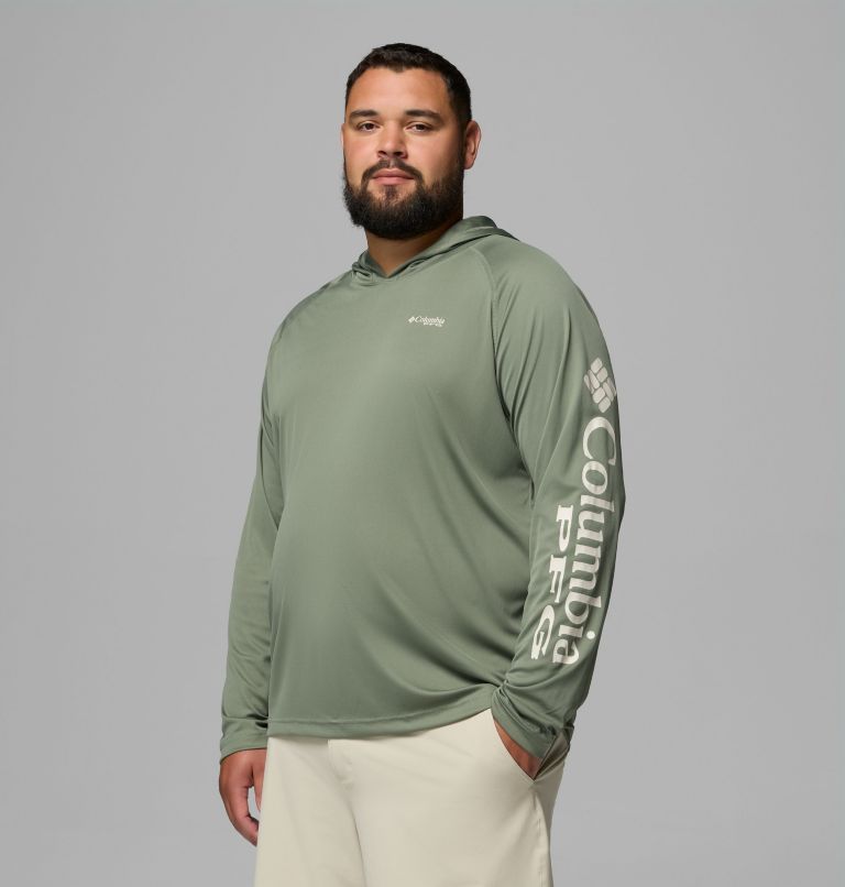 Men's PFG Terminal Tackle Hoodie - Big, Color: Cypress, Dark Stone Logo, image 4