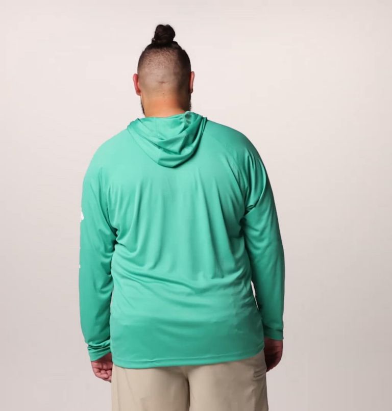 Men's PFG Terminal Tackle Hoodie - Big, Color: Glaze Green, White Logo