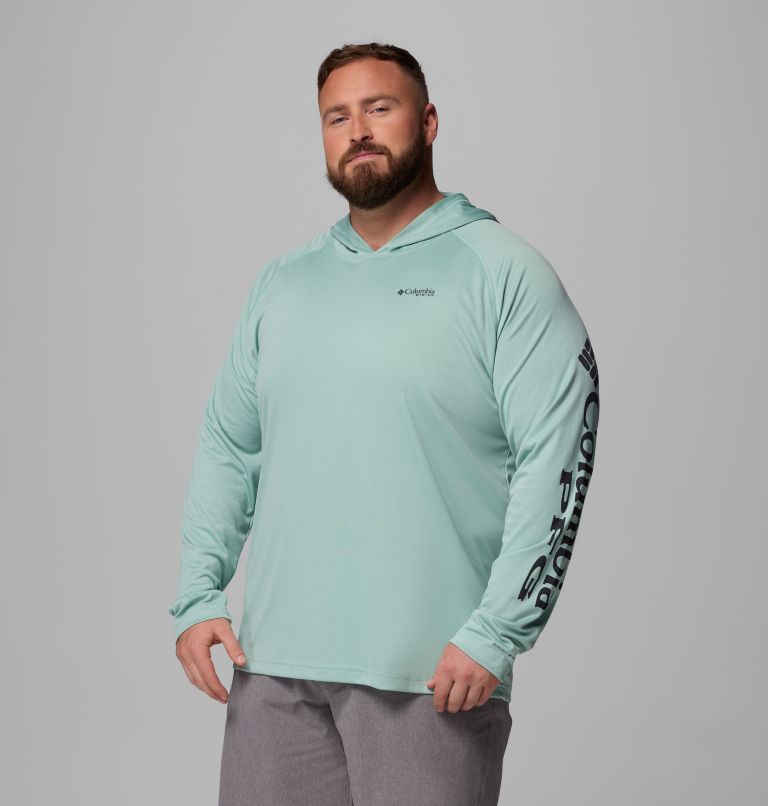 Men's PFG Terminal Tackle Hoodie - Big, Color: Misty Jade, Shark Logo, image 4